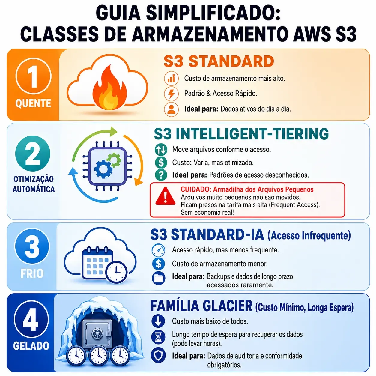 Classes de Armazenamento do AWS S3: O Guia Definitivo e a Armadilha do Intelligent-Tiering